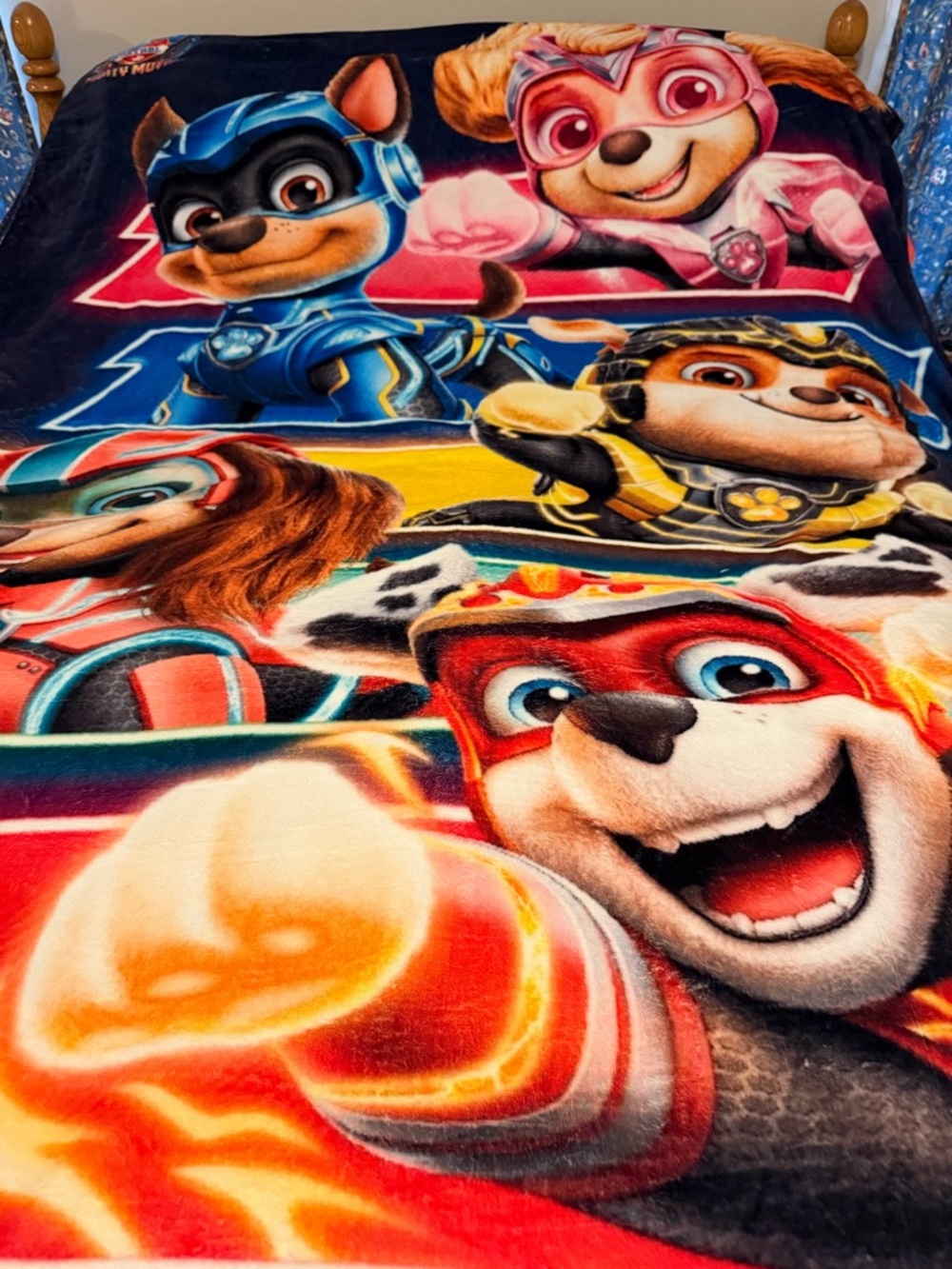 Paw Patrol Kids Plush Throw Blanket - Red, Blue, Yellow, Pink, Black